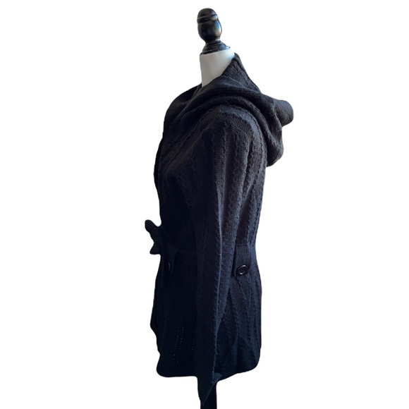 Alison Sherri Long sleeve hoodie Black Cardigan M - Picture 2 of 9